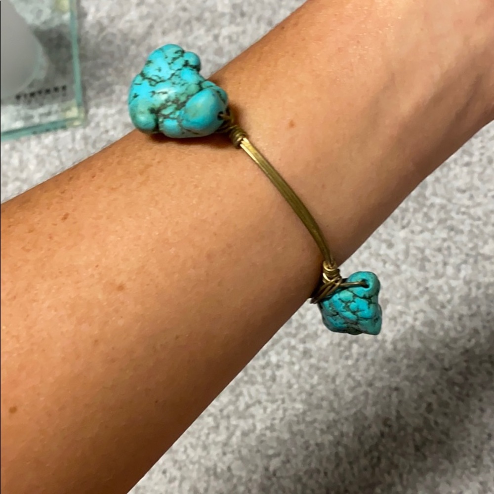 BOURBON AND BOWTIES Turquoise and Gold bracelet